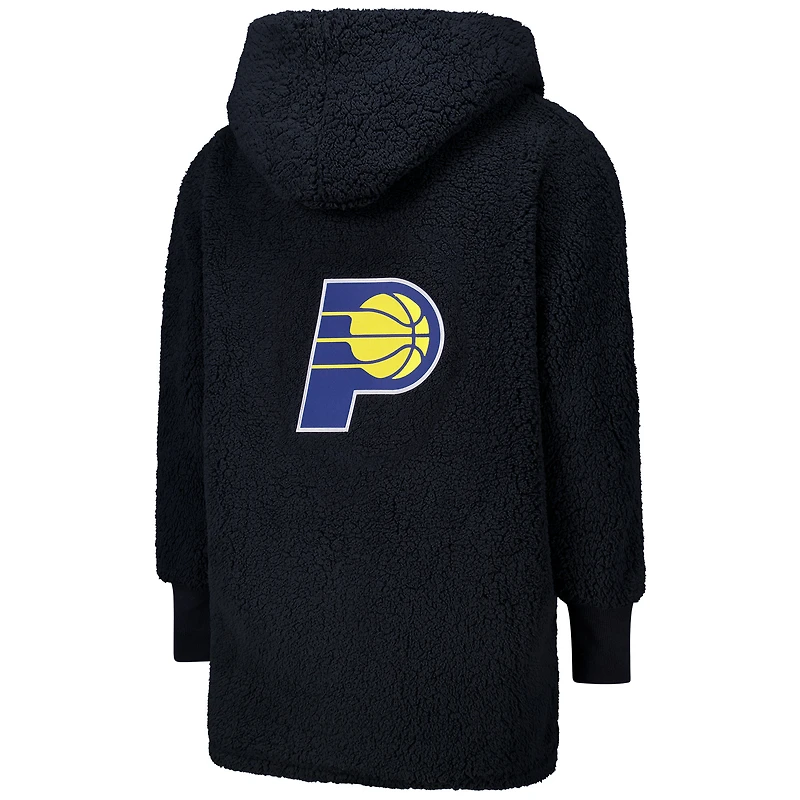 Sweat à capuche ouvert surdimensionné noir des Indiana Pacers par Jill Martin, le meilleur transat du monde