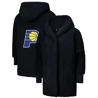 Unisex the Best Lounger World By Jill Martin Black Indiana Pacers Oversized Open-Front Hoodie Sweater