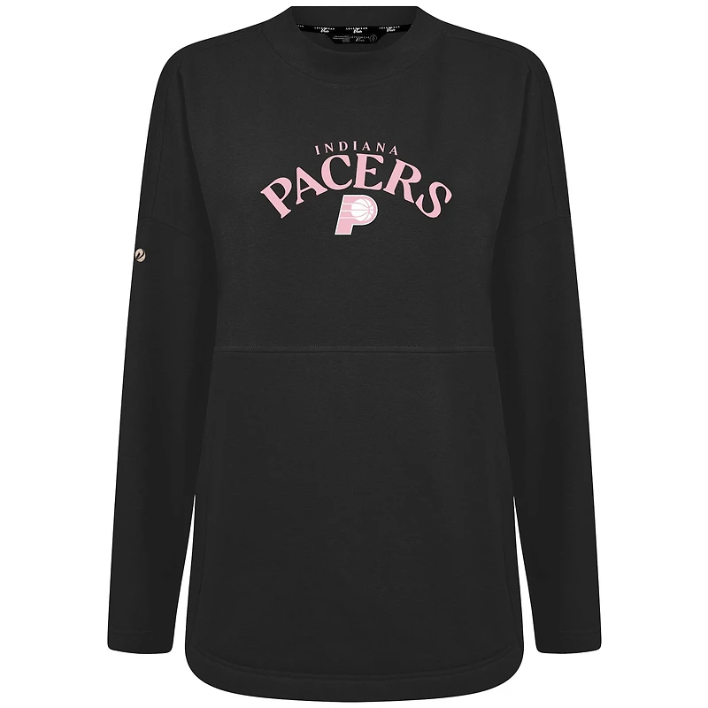 Women's Levelwear  Black Indiana Pacers Mother's Day Beaudry Arched Pullover Sweatshirt