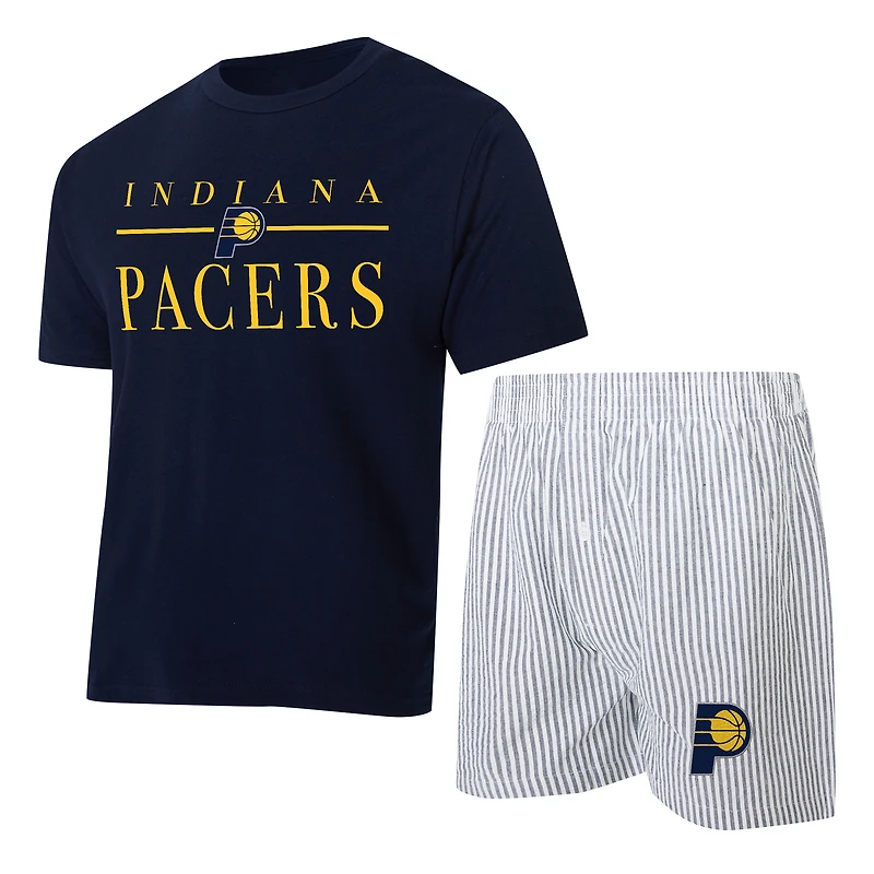 Women's Concepts Sport  Navy/White Indiana Pacers Copeland T-Shirt & Shorts Sleep Set