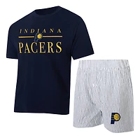 Women's Concepts Sport  Navy/White Indiana Pacers Copeland T-Shirt & Shorts Sleep Set