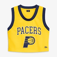 Women's Hype and Vice  Gold Indiana Pacers Cropped Basketball Scoop Neck Tank Top