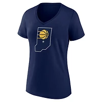 T-shirt à col en V blanc pour femmes Indiana Pacers avec logo alternatif