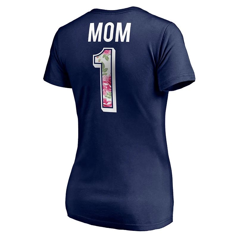 Women's Navy Indiana Pacers Mother's Day Logo V-Neck T-Shirt