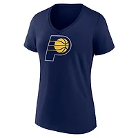 Women's  White Indiana Pacers Primary Logo V-Neck T-Shirt