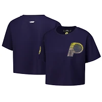 T-shirt court et boxy pour femme Pro Standard bleu marine Indiana Pacers Jewels