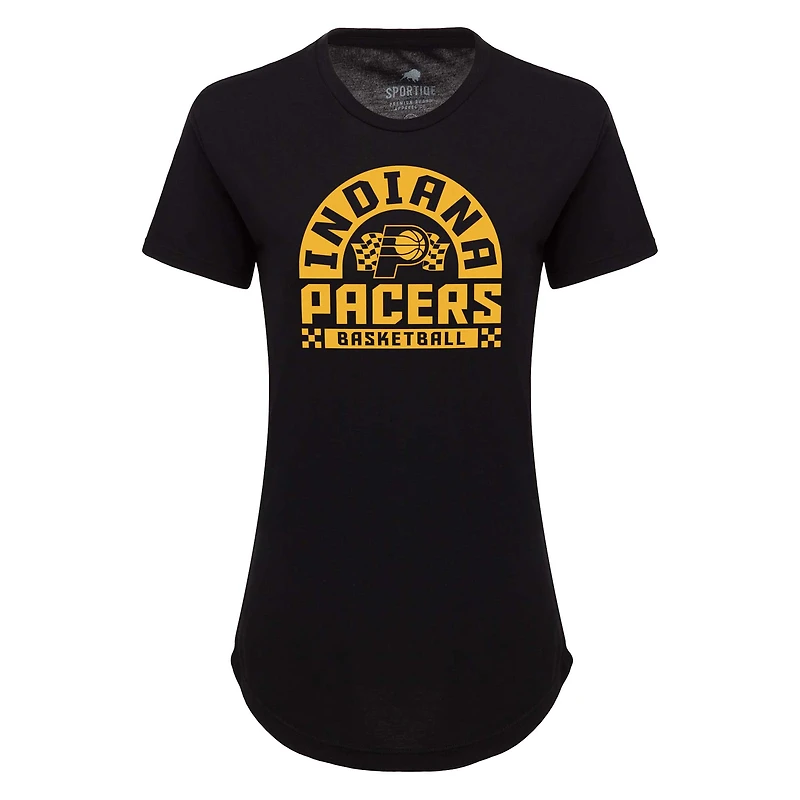 Women's Sportiqe Black Indiana Pacers Phoebe Super Soft Tri-Blend T-Shirt