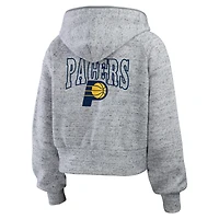 Sweat à capuche zippé intégral Speckled Radiator des Indiana Pacers de WEAR by Erin Andrews pour femme, gris chiné