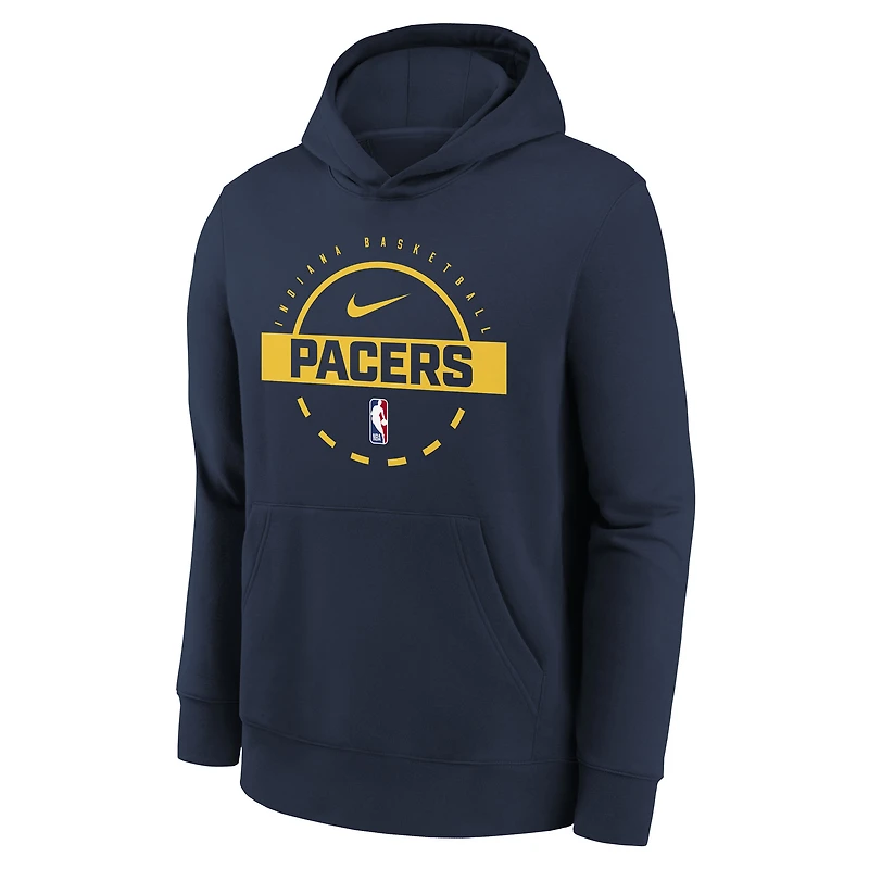 Youth Nike Navy Indiana Pacers 2025/26 Club Fleece Practice Hoodie