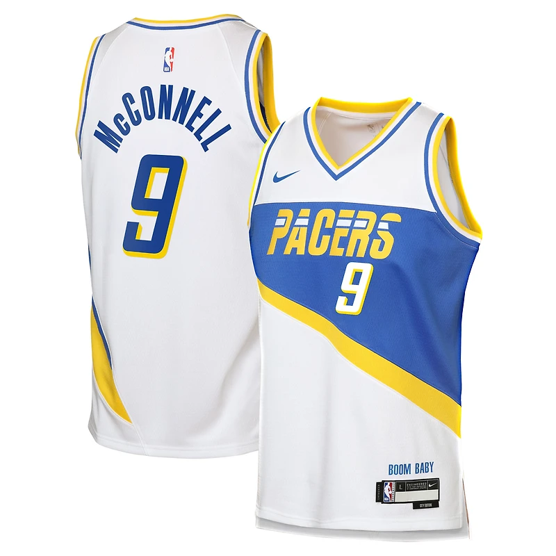 Maillot Swingman Nike T.J. McConnell blanc Indiana Pacers édition City 2025/26 pour jeunes