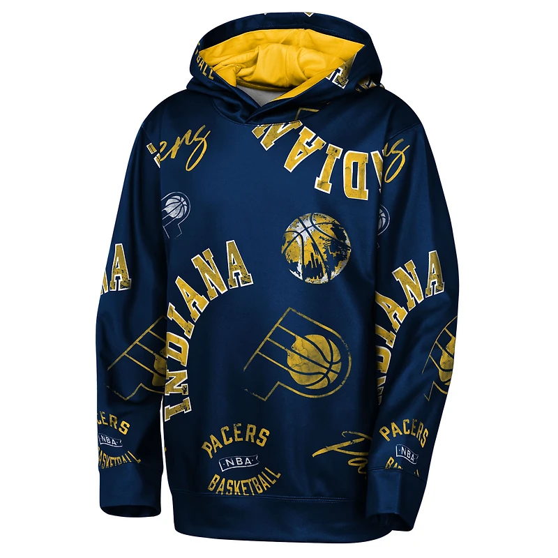 Sweat à capuche bleu marine pour jeunes Outerstuff Indiana Pacers, motif « infraction au code de la route »