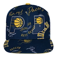Youth Outerstuff  Navy Indiana Pacers Street Hooper Allover Print Snapback Hat