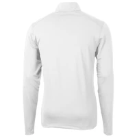 Men's Cutter & Buck White Indiana State Sycamores Big Tall Virtue Eco Pique Recycled Quarter-Zip Pullover Top