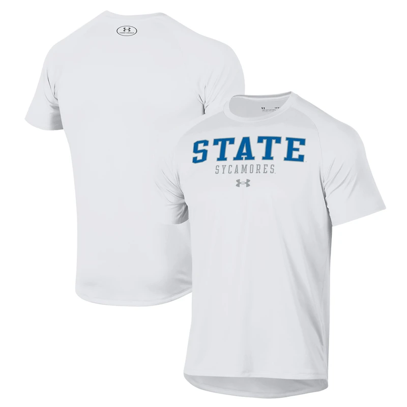 Men's Under Armour White Indiana State Sycamores Tech T-Shirt