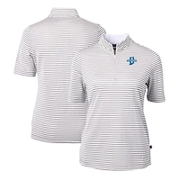 Polo recyclé à rayures DryTec Virtue Eco Pique pour femme, gris, des Indiana State Sycamores, Cutter & Buck