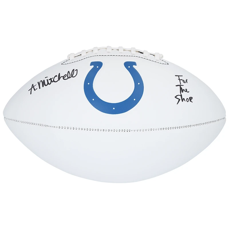Adonai Mitchell Indianapolis Colts Autographed Franklin White Panel Football with "For the Shoe" Inscription 