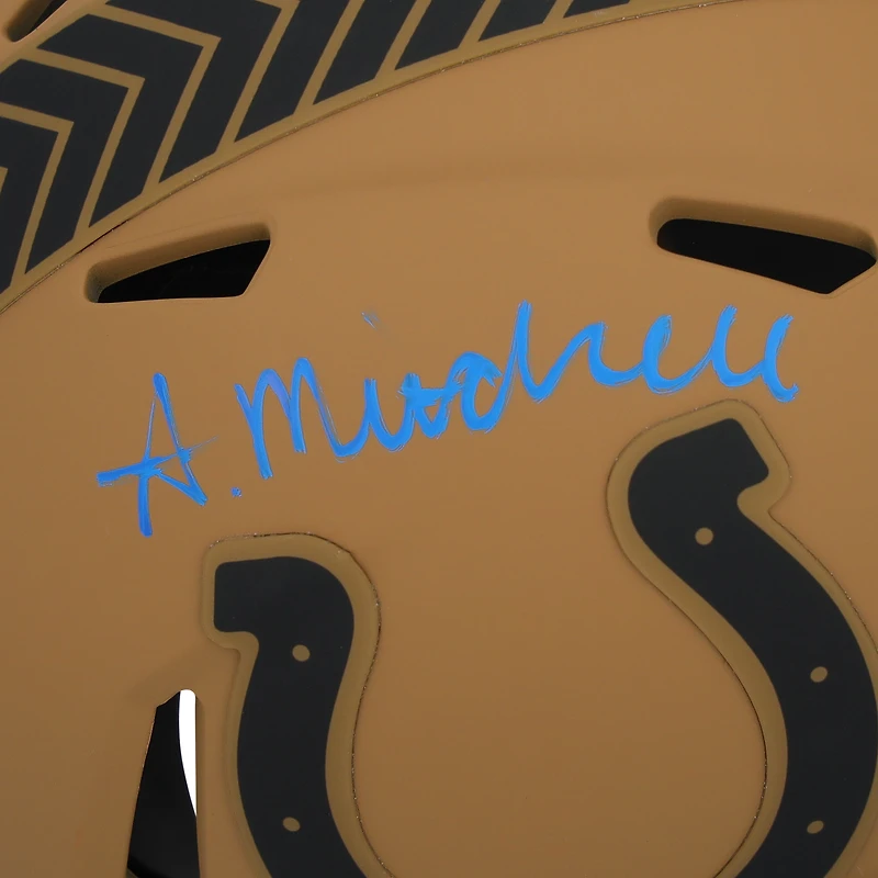 Casque Riddell 2023 Salute To Service Speed ​​Mini autographié par Adonai Mitchell des Indianapolis Colts