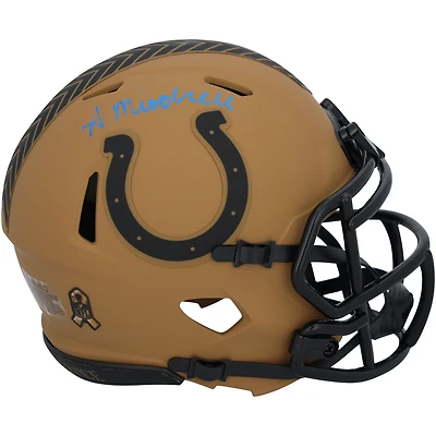 Casque Riddell 2023 Salute To Service Speed ​​Mini autographié par Adonai Mitchell des Indianapolis Colts