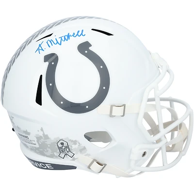 Réplique du casque Riddell 2024 Salute To Service Speed ​​autographié par Adonai Mitchell des Indianapolis Colts