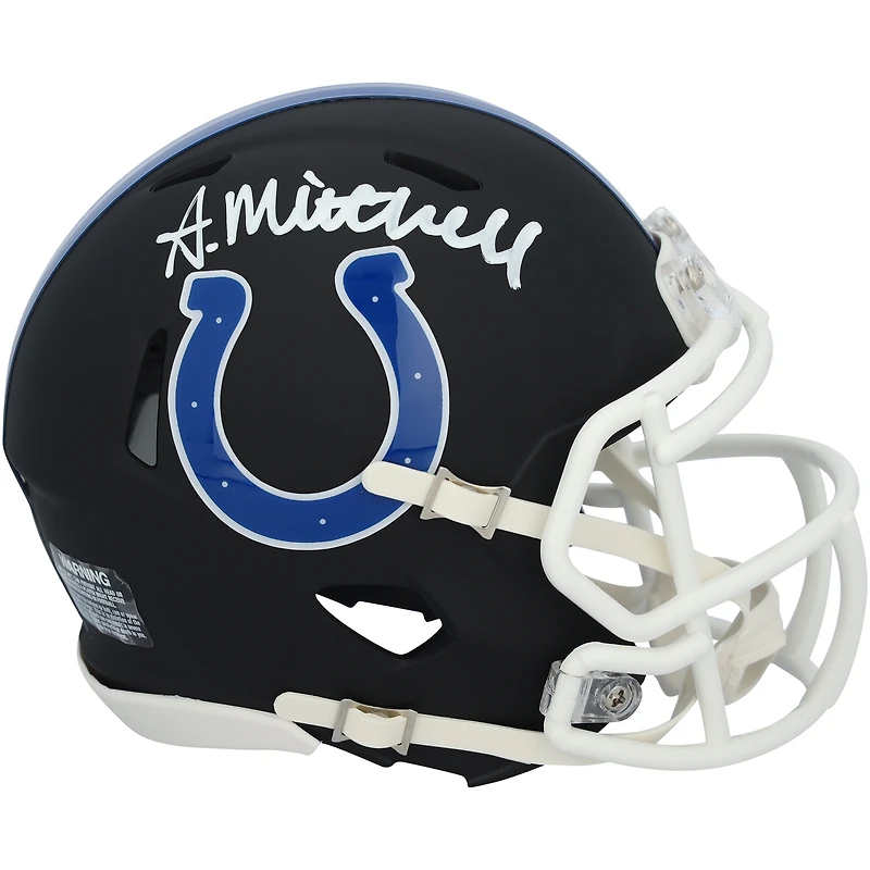 Adonai Mitchell Indianapolis Colts Autographed Riddell Black Matte Speed Mini Helmet  