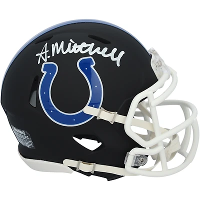 Adonai Mitchell Indianapolis Colts Autographed Riddell Black Matte Speed Mini Helmet  