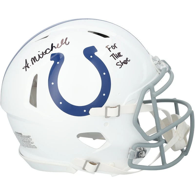 Adonai Mitchell Indianapolis Colts Autographed Riddell Speed Authentic Helmet with "For the Shoe" Inscription 