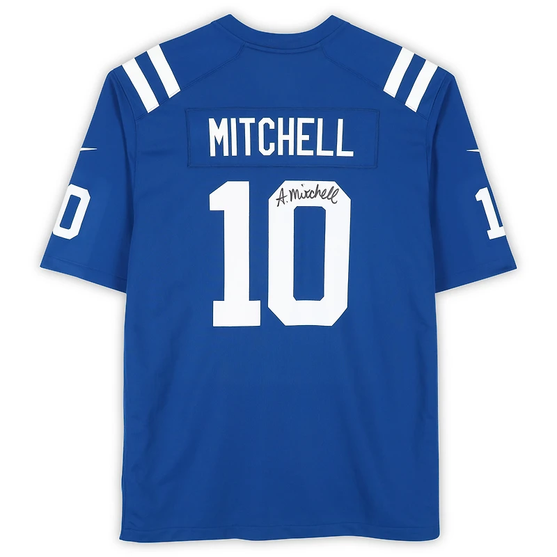 Maillot de match Nike Royal dédicacé par Adonai Mitchell des Indianapolis Colts