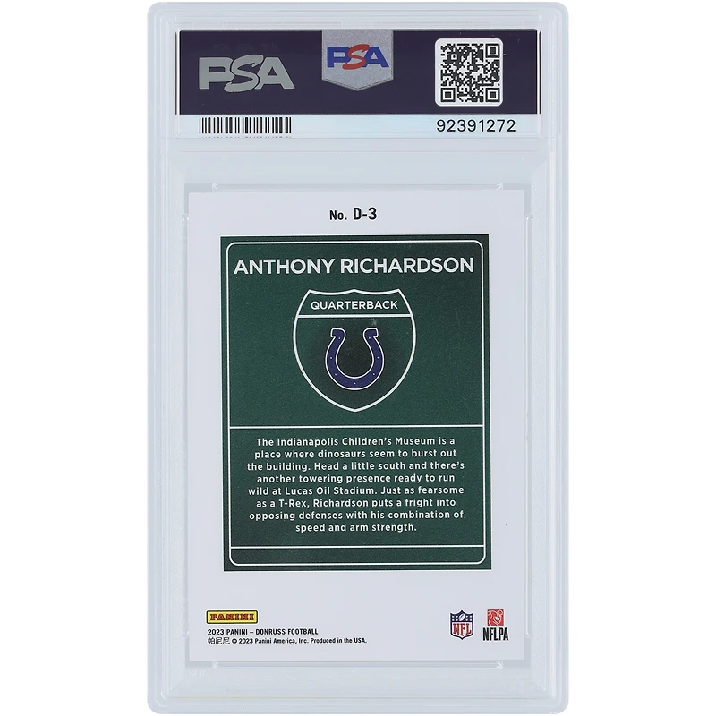 Anthony Richardson Indianapolis Colts 2023 Panini Donruss Downtown #D-3 PSA Authenticated 10 Rookie Card 