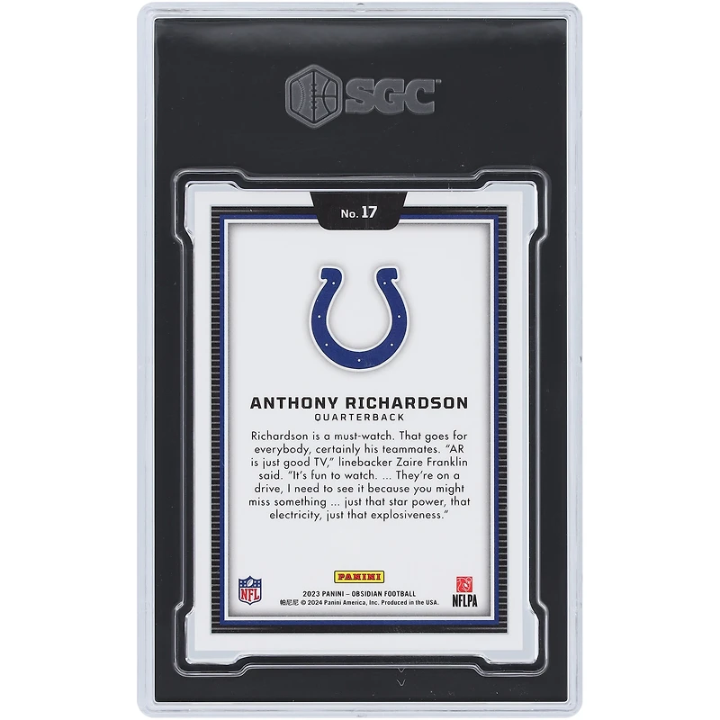 Anthony Richardson Indianapolis Colts 2023 Panini Obsidian Black Color Blast #17 SGC Authentifié 9 Carte Rookie