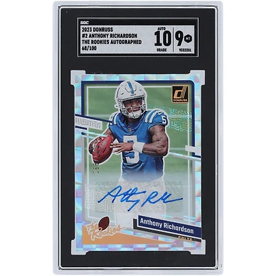 Anthony Richardson Indianapolis Colts Autographed 2023 Panini Donruss The Rookies #2 #68/100 SGC Authenticated 9/10 Rookie Card 