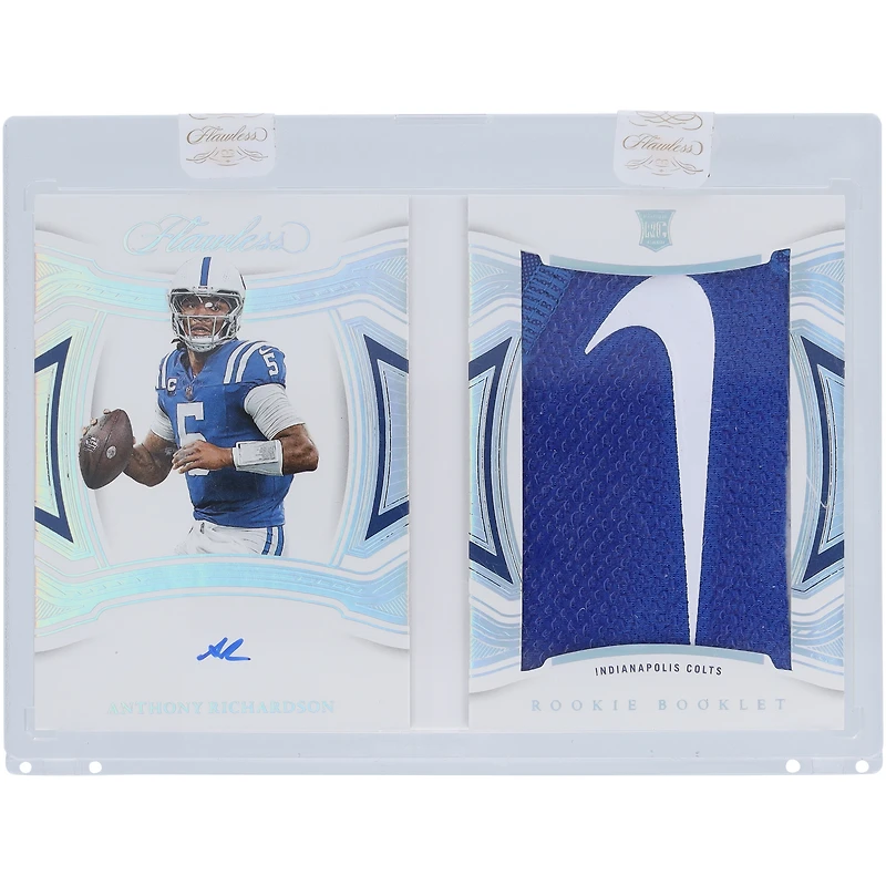 Anthony Richardson Indianapolis Colts autographié 2023 Panini Flawless Nike Swoosh Booklet Relic #RB-ARN #5/10 Rookie Card