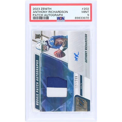 Anthony Richardson Indianapolis Colts dédicacé 2023 Panini Zenith 2 Color Relic #202 #127/299 PSA authentifié 9 Rookie Card