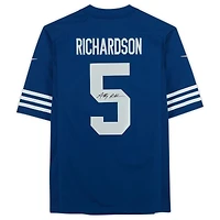Maillot Nike alternatif bleu autographié par Anthony Richardson des Indianapolis Colts