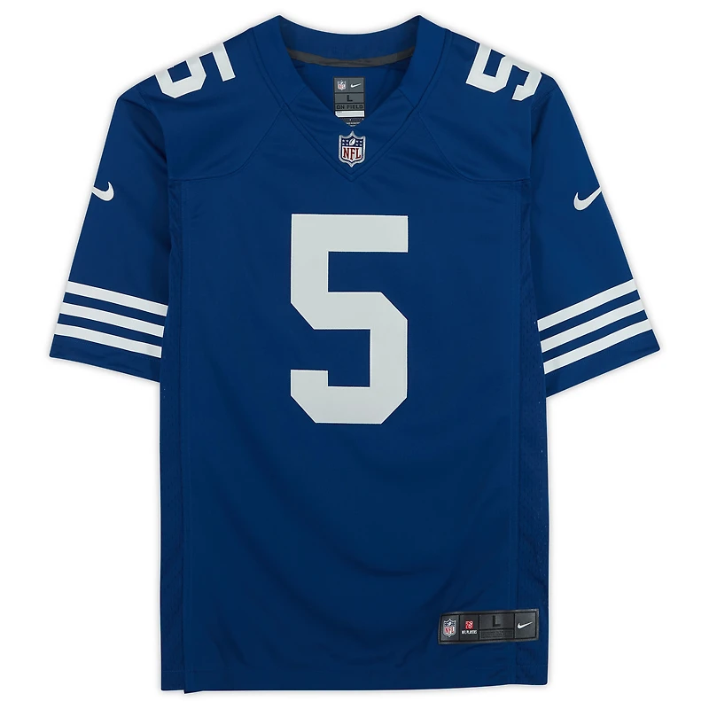 Maillot Nike alternatif bleu autographié par Anthony Richardson des Indianapolis Colts