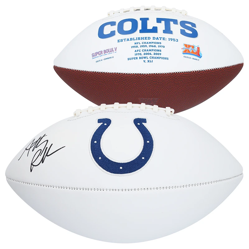 Ballon de football blanc autographié par Anthony Richardson des Indianapolis Colts