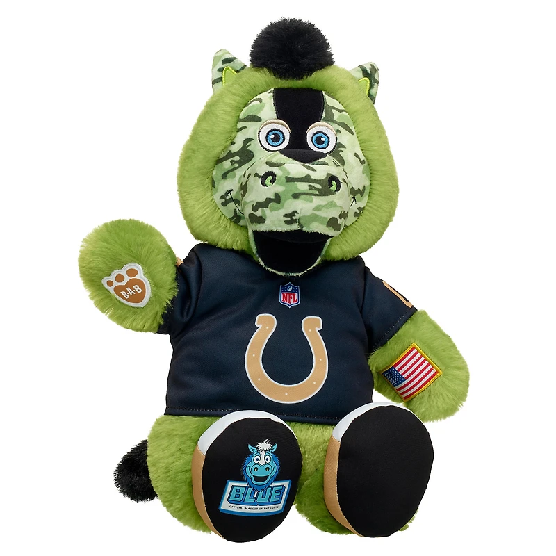 Peluche mascotte camouflage des Colts d'Indianapolis de Build-A-Bear