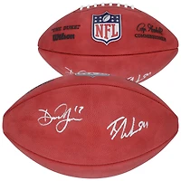 Ballon de football Wilson Duke en couleur, autographié par Daniel Jones et Tyler Warren des Indianapolis Colts