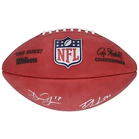 Ballon de football Wilson Duke en couleur, autographié par Daniel Jones et Tyler Warren des Indianapolis Colts