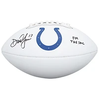 Daniel Jones Indianapolis Colts Autographed Franklin White Panel Football with "For The Shoe" Inscription
