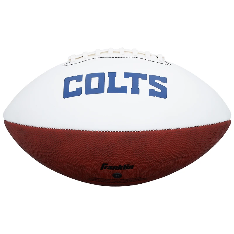 Daniel Jones Indianapolis Colts Autographed Franklin White Panel Football with "For The Shoe" Inscription