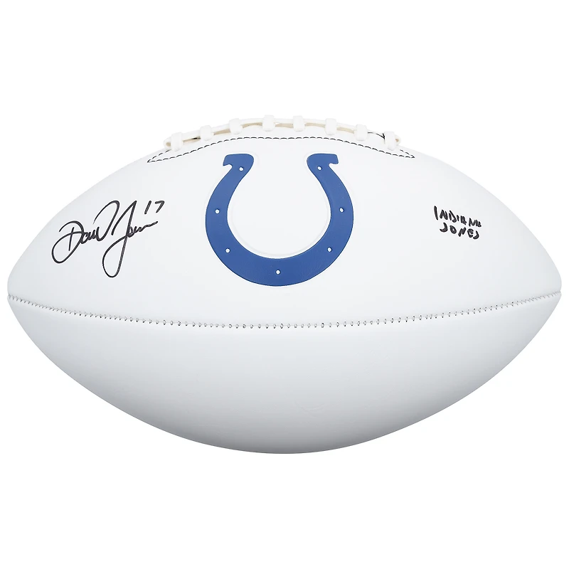 Daniel Jones Indianapolis Colts Autographed Franklin White Panel Football with "Indiana Jones" Inscription