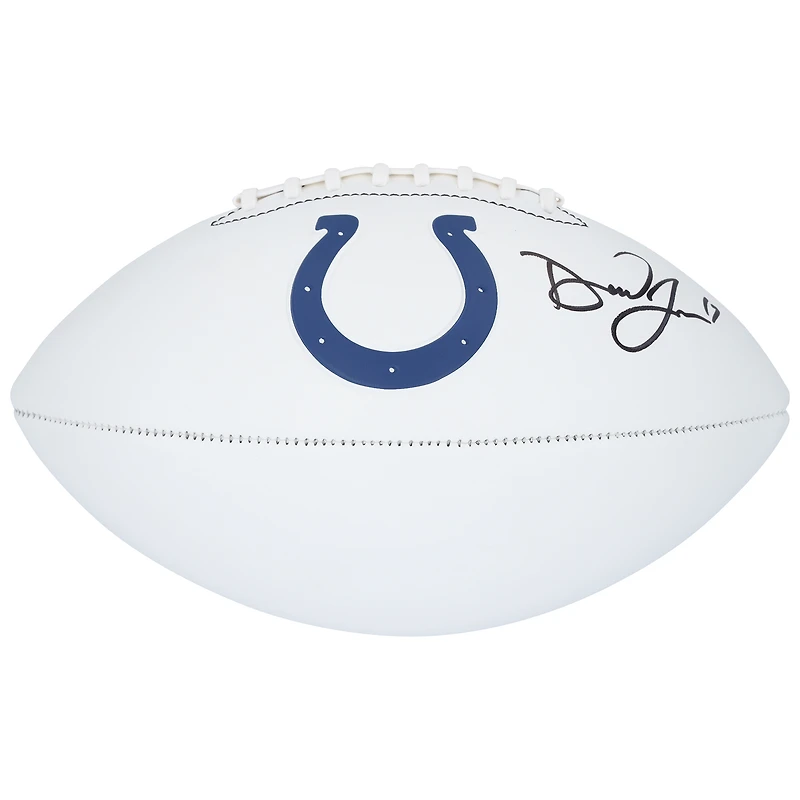 Ballon de football américain Franklin White Panel autographié par Daniel Jones, des Indianapolis Colts