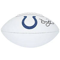 Ballon de football américain Franklin White Panel autographié par Daniel Jones, des Indianapolis Colts