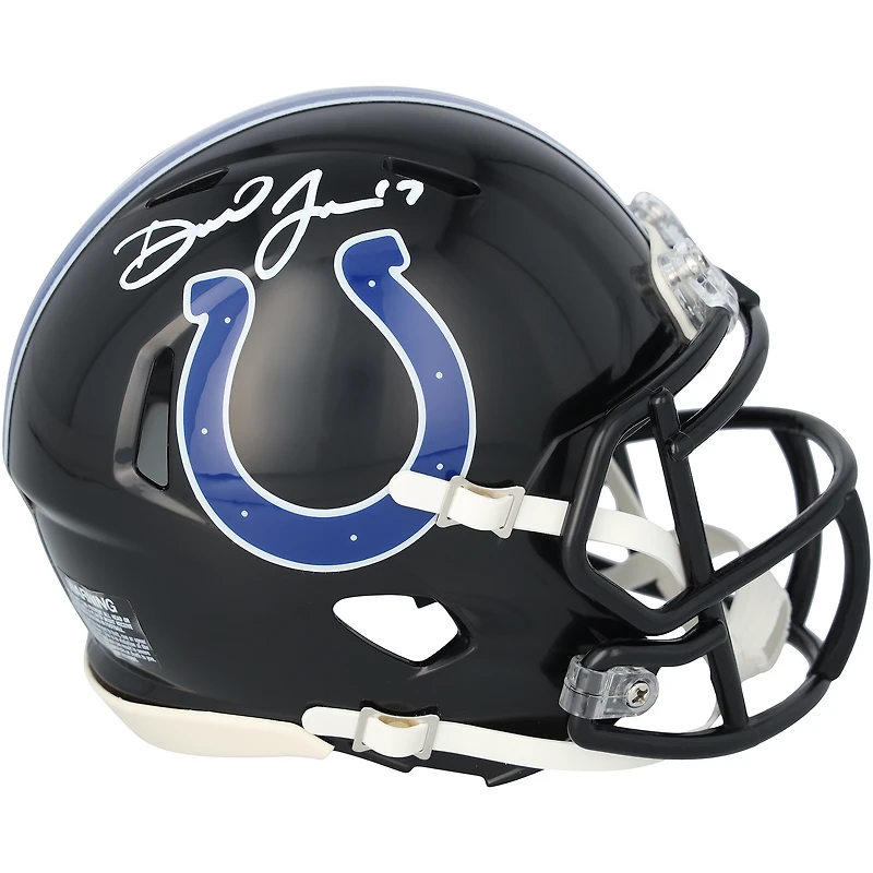 Daniel Jones Indianapolis Colts Autographed Riddell 2023 Black Alternate Speed Mini Helmet