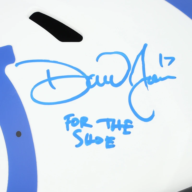 Daniel Jones Indianapolis Colts Autographed Riddell Lunar Speed Replica Helmet with "For The Shoe" Inscription