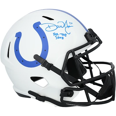 Daniel Jones Indianapolis Colts Autographed Riddell Lunar Speed Replica Helmet with "For The Shoe" Inscription