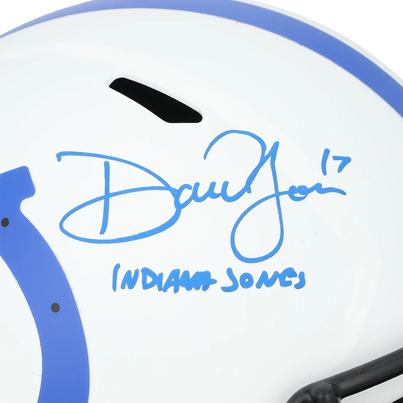 Daniel Jones Indianapolis Colts Autographed Riddell Lunar Speed Replica Helmet with "Indiana Jones" Inscription