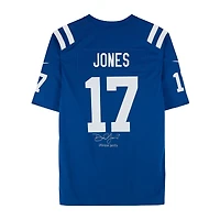 Daniel Jones Indianapolis Colts Autographed Royal Nike Game Jersey with "Indiana Jones" Inscription