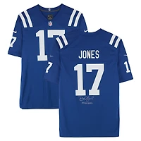 Maillot de match Nike royal autographié par Daniel Jones des Colts d'Indianapolis avec inscription « Indiana Jones »