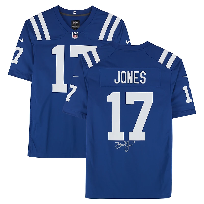 Maillot de match Nike royal autographié par Daniel Jones des Indianapolis Colts